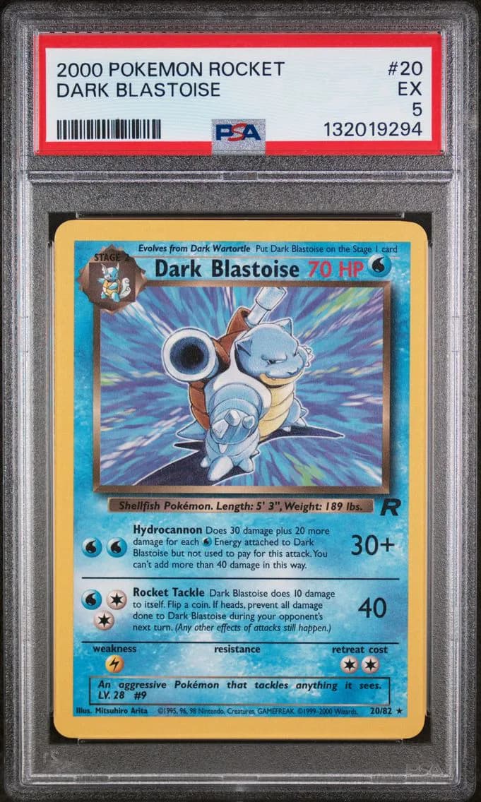 Dark Blastoise, Rocket, PSA 5