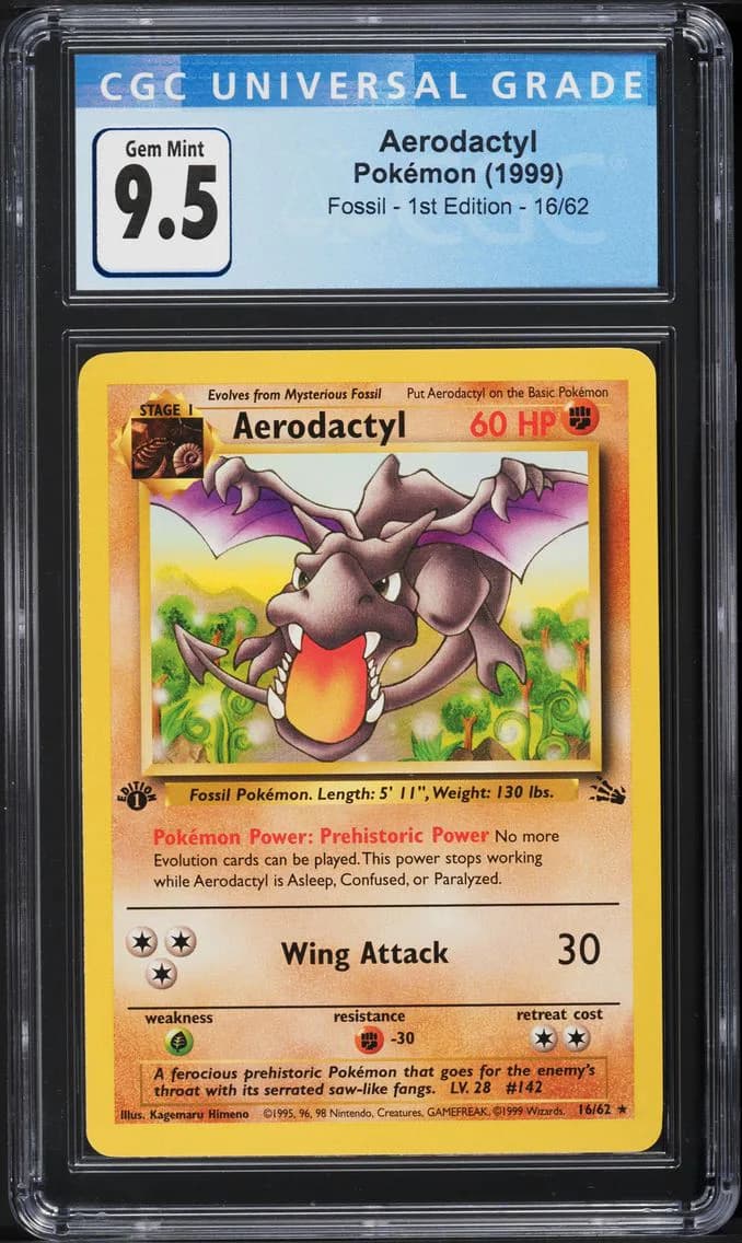 Aerodactyl 1st Edition, Fossil - 1st Edition, CGC 10