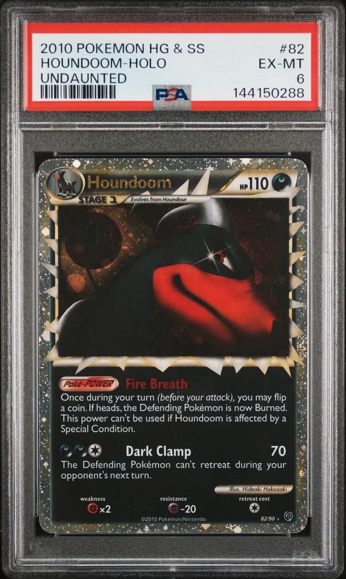 Houndoom-Holo, Heartgold & Soulsilver Undaunted, PSA 6
