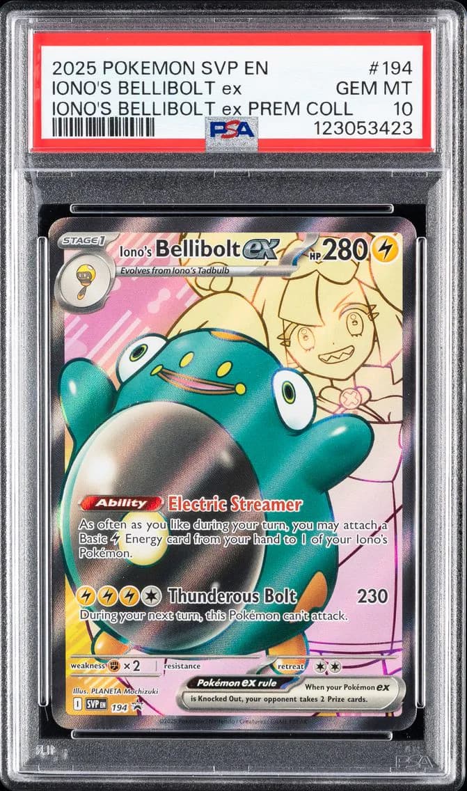Iono's Bellibolt EX, SV Black Star Promo, PSA 10