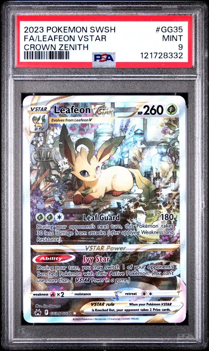 Leafeon VSTAR, Sword and Shield Crown Zenith, PSA 9