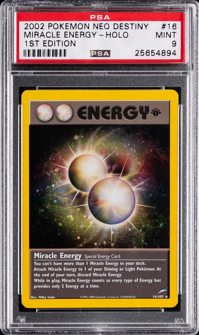 Miracle Energy-Holo 1st Edition, Neo Destiny, PSA 9
