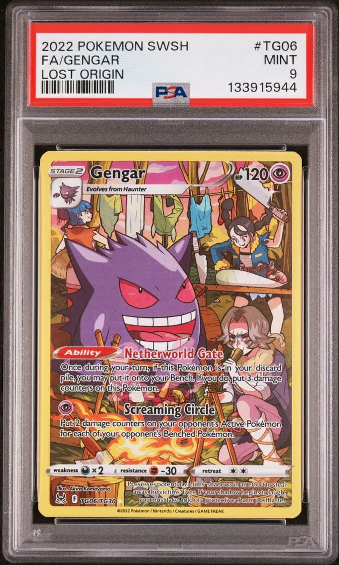 Gengar, Sword & Shield Lost Origin, PSA 9