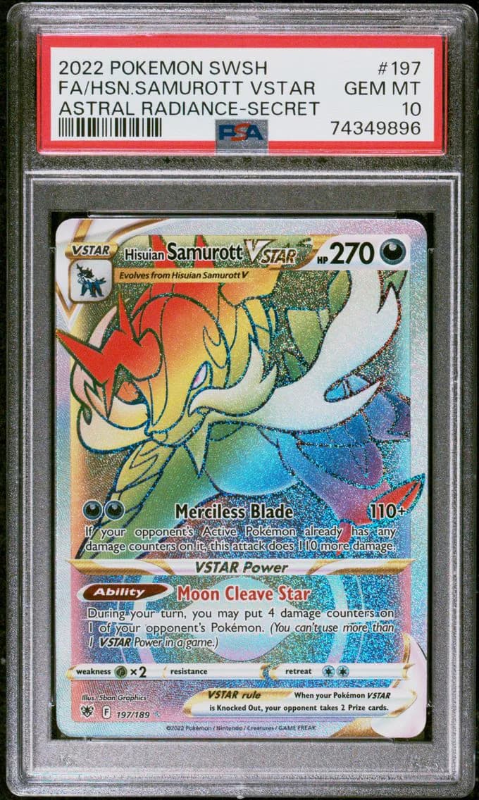 Hisuian Samurott VSTAR, Sword & Shield Astral Radiance, PSA 10