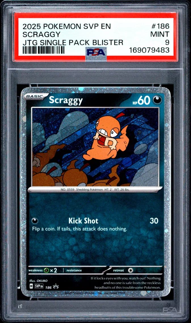 Scraggy, SV Black Star Promo, PSA 9