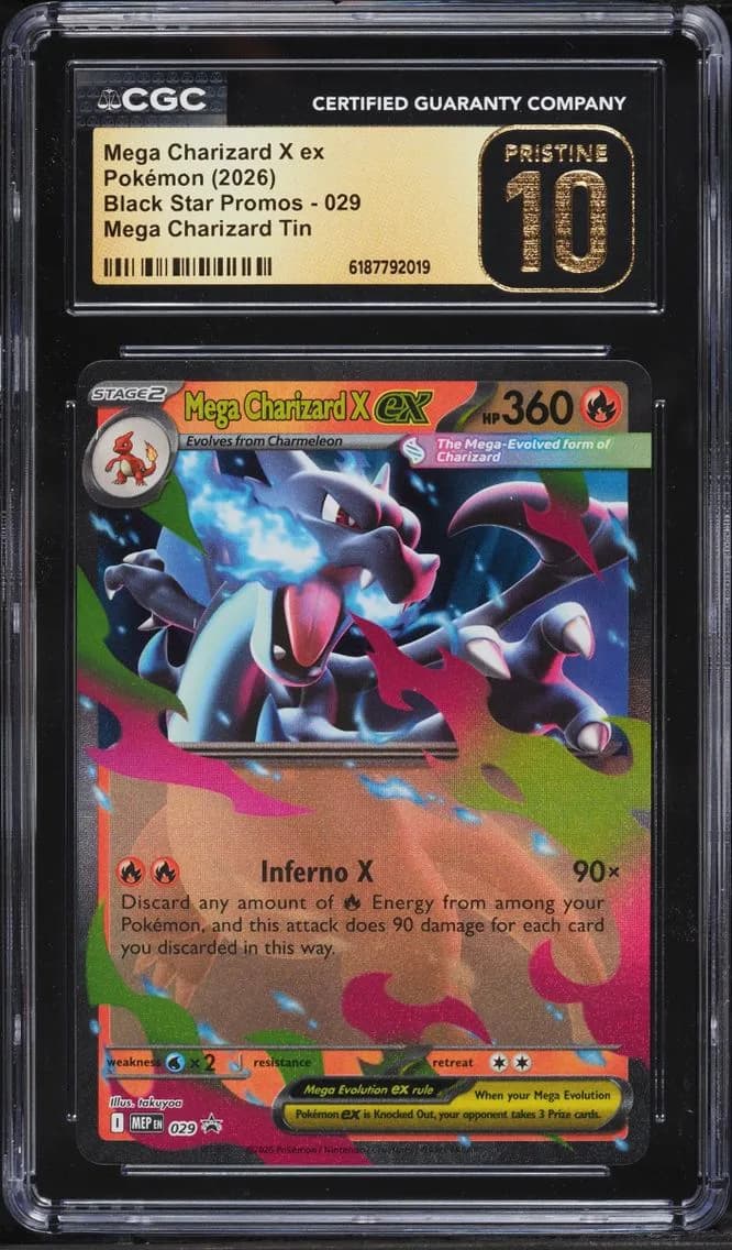 Mega Charizard X Ex, Black Star Promos - Mega Evolution MEP EN, CGC 10