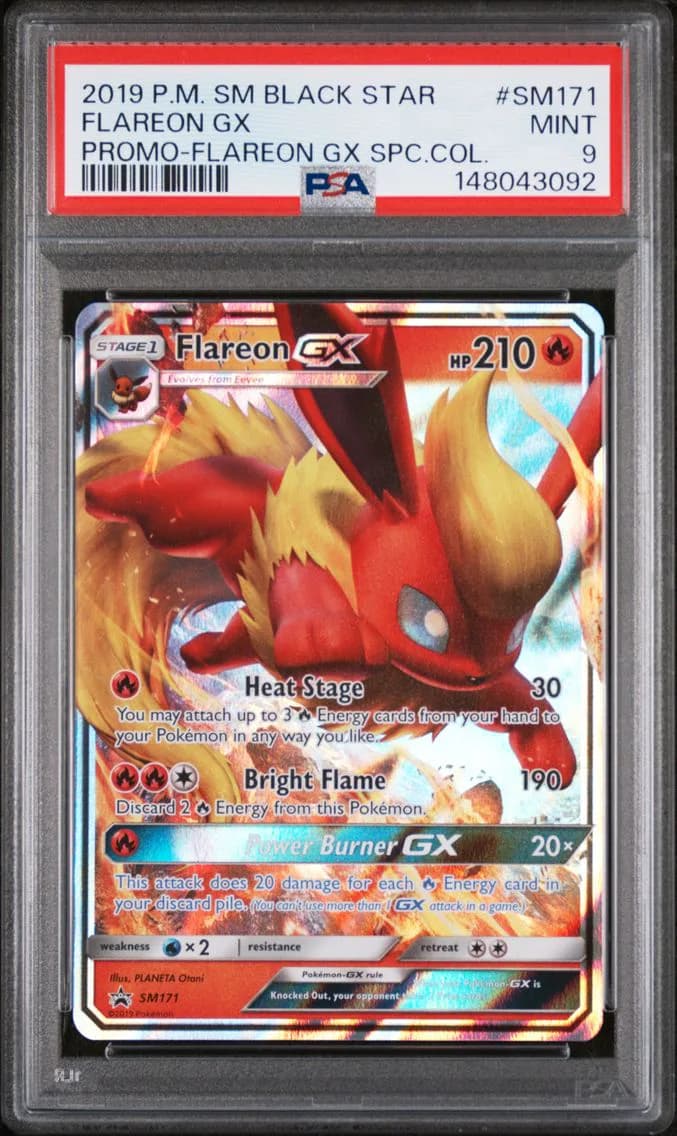 Flareon GX, SM Black Star Promo, PSA 9