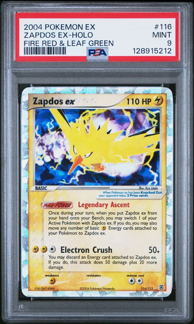 Zapdos EX-Holo, EX Fire Red & Leaf Green, PSA 9