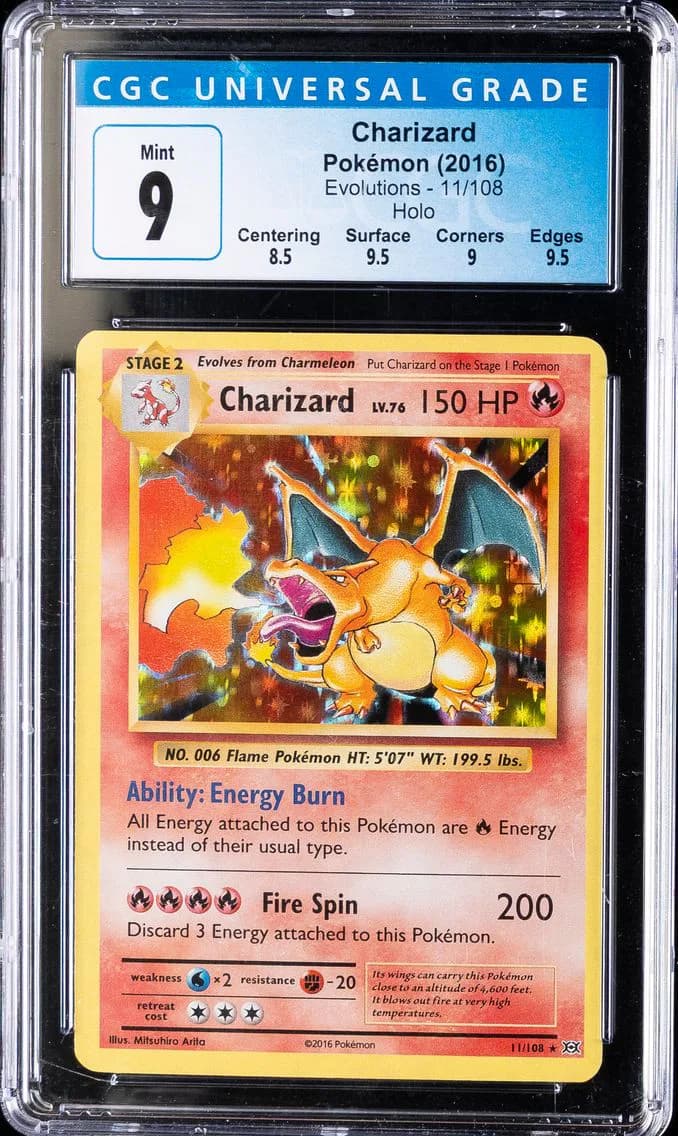 Charizard-Holo, Evolutions, CGC 9