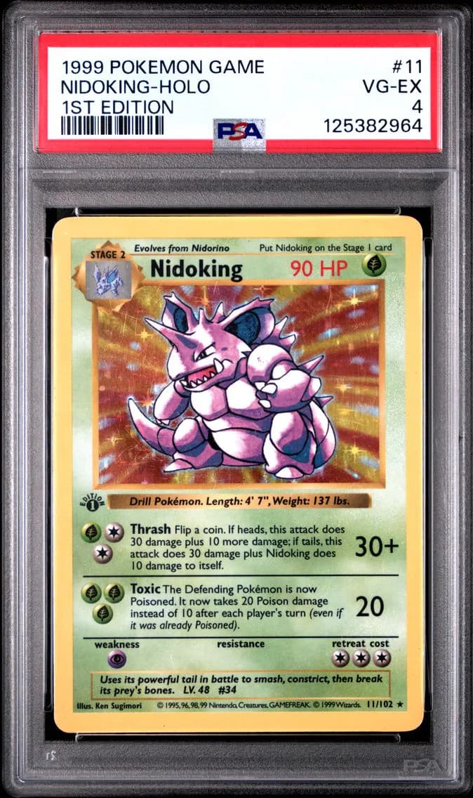 Nidoking-Holo 1st Edition, Game, PSA 4