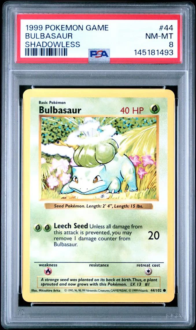 Bulbasaur Shadowless, Game, PSA 8