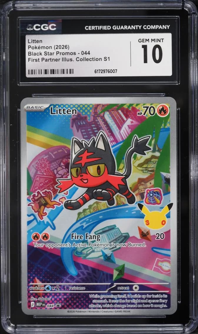 Litten, Black Star Promos - Mega Evolution MEP EN, CGC 10