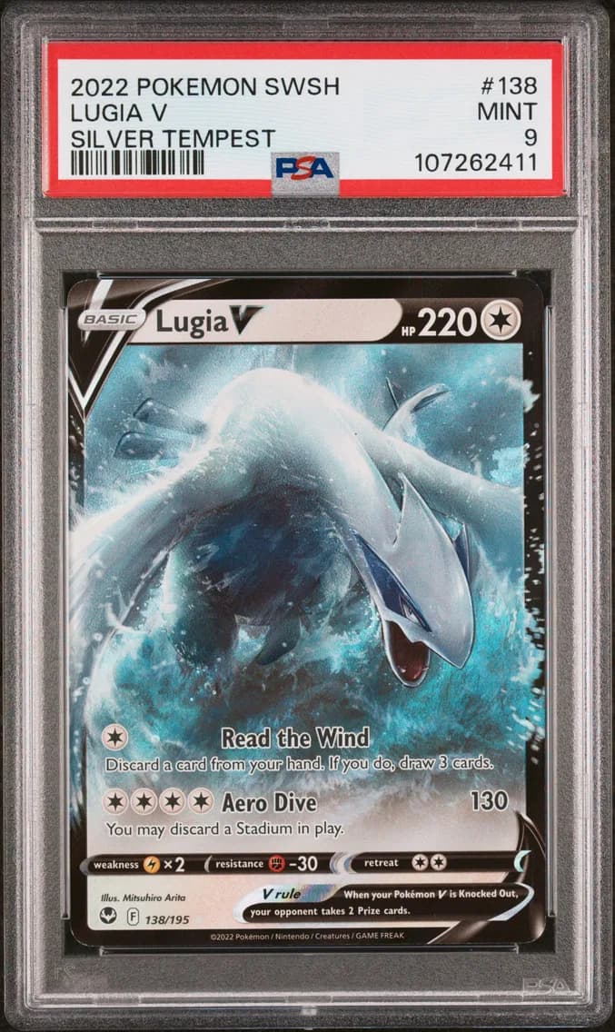 Lugia V, Sword & Shield Silver Tempest, PSA 9