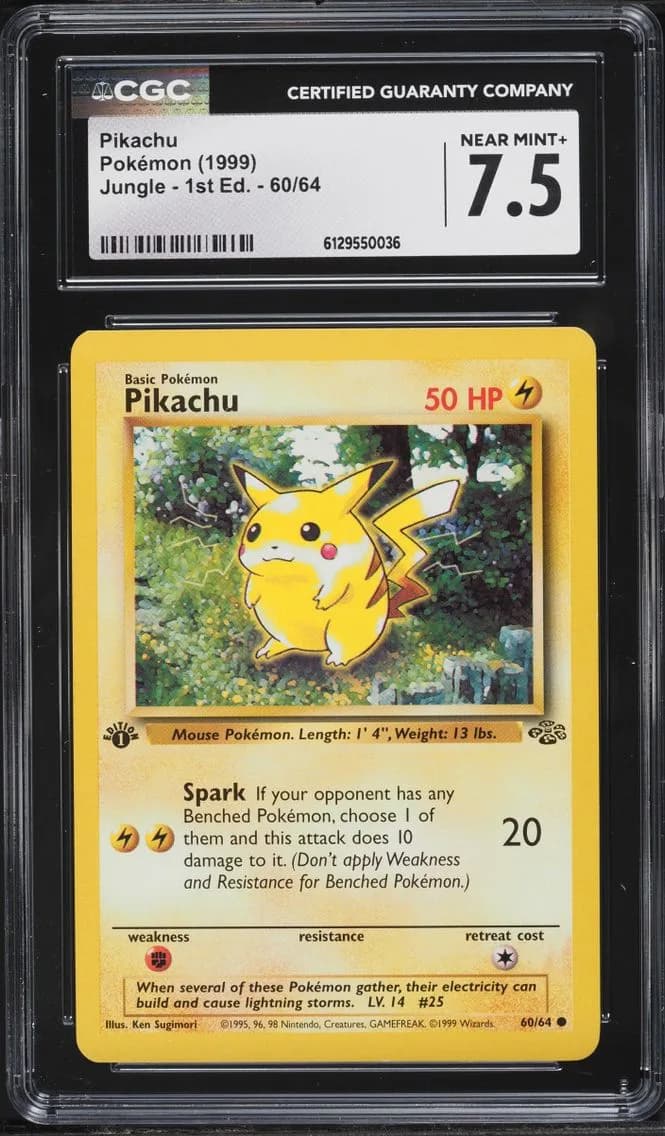 Pikachu, Jungle - 1st Edition, CGC 7.5