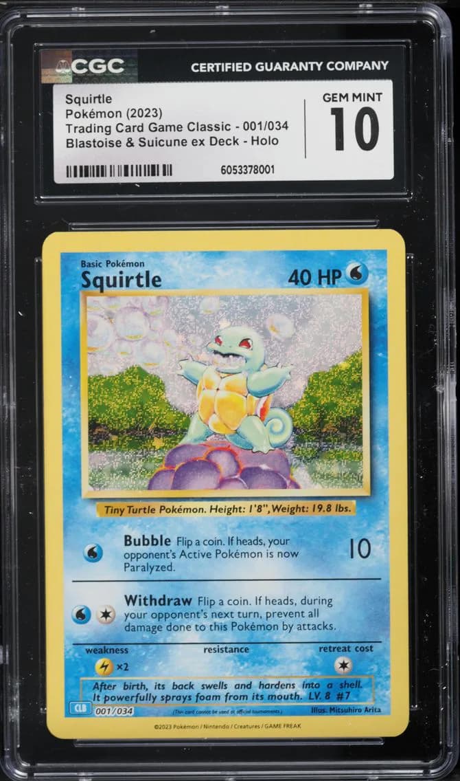 Squirtle, Trading Card Game Classic - CLV, CLC, CLB, CGC 10