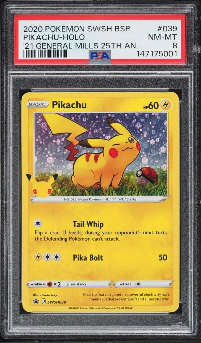 Pikachu, Swsh Black Star Promo, PSA 8