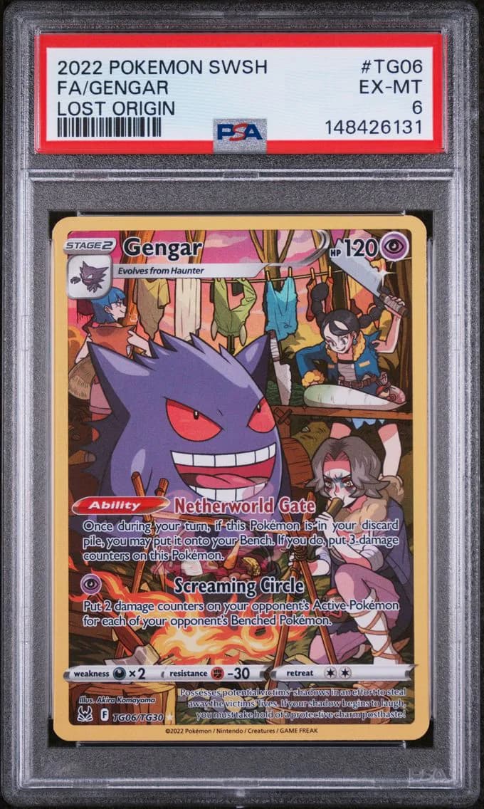 Gengar, Sword & Shield Lost Origin, PSA 6