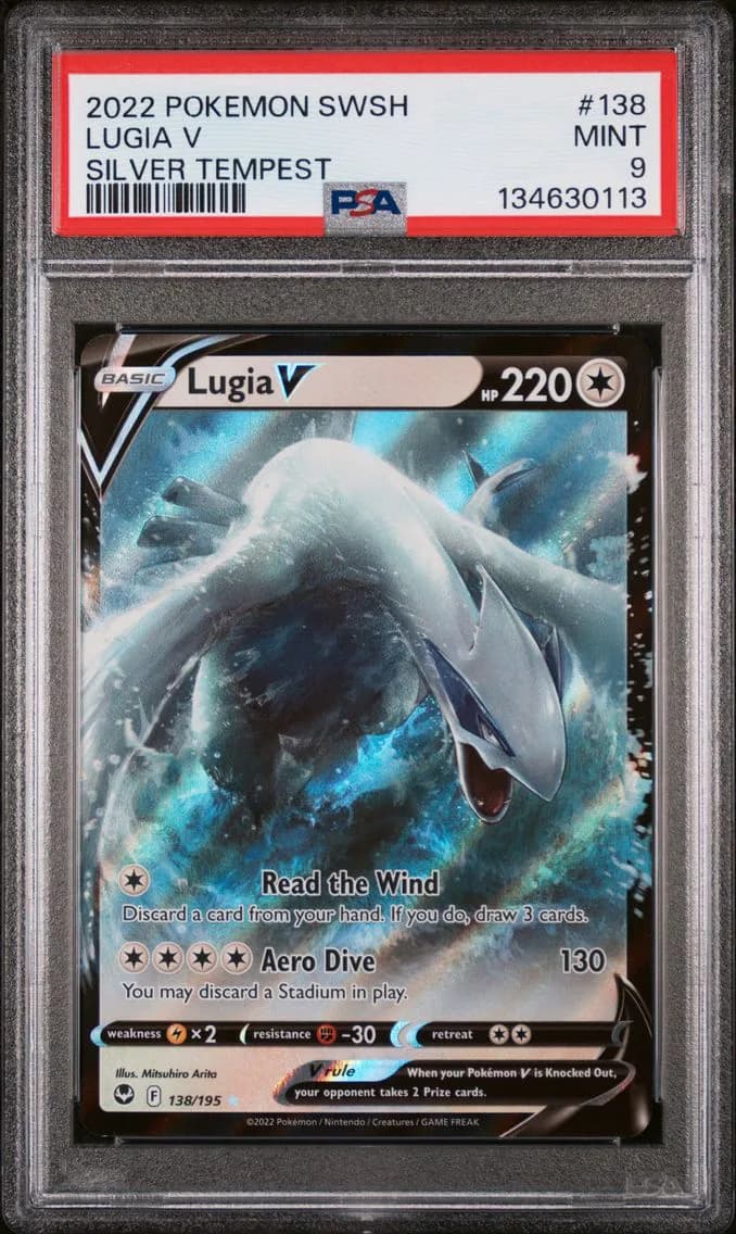 Lugia V, Sword & Shield Silver Tempest, PSA 9
