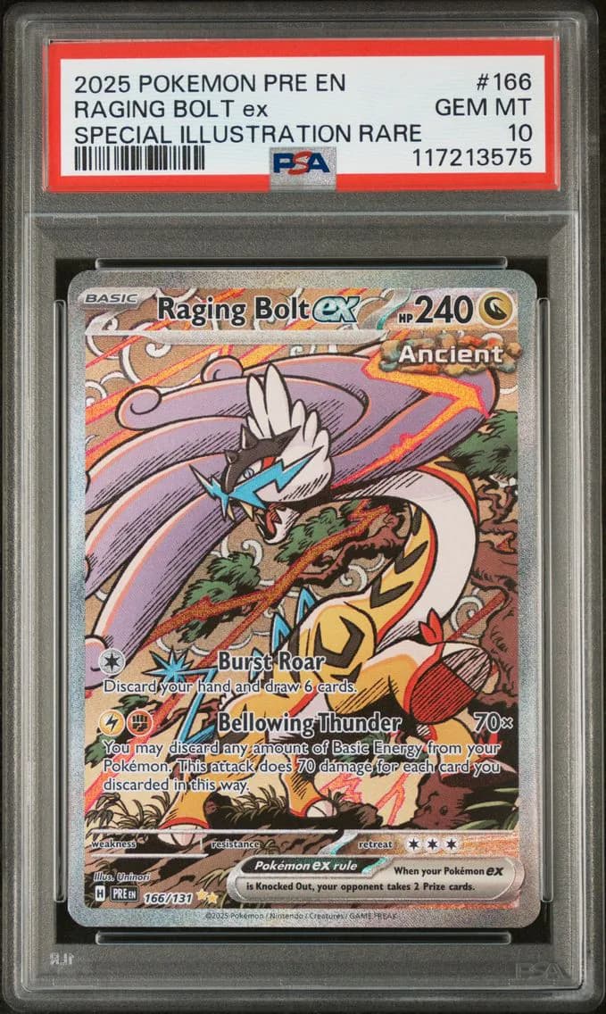 Raging Bolt EX, Prismatic Evolutions, PSA 10