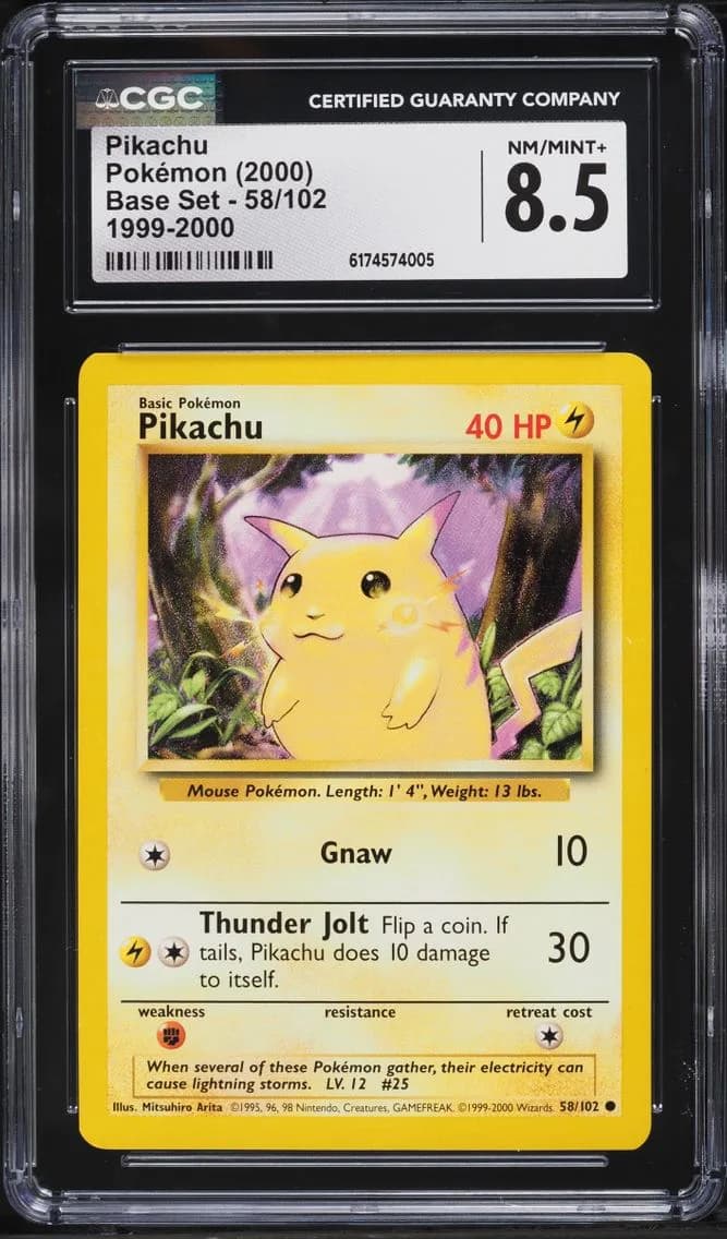 Pikachu, Base Set - Unlimited, CGC 8.5