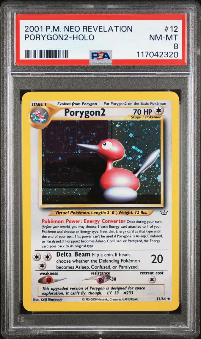 PORYGON2-Holo, Neo Revelation, PSA 8