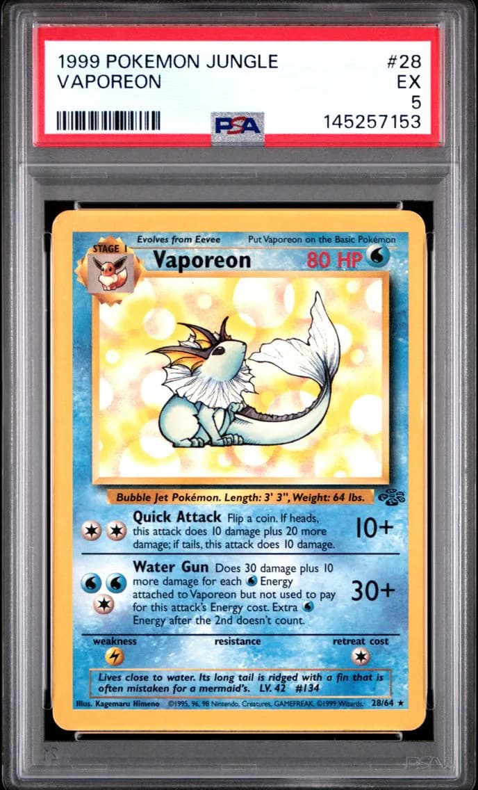 Vaporeon, Jungle, PSA 5