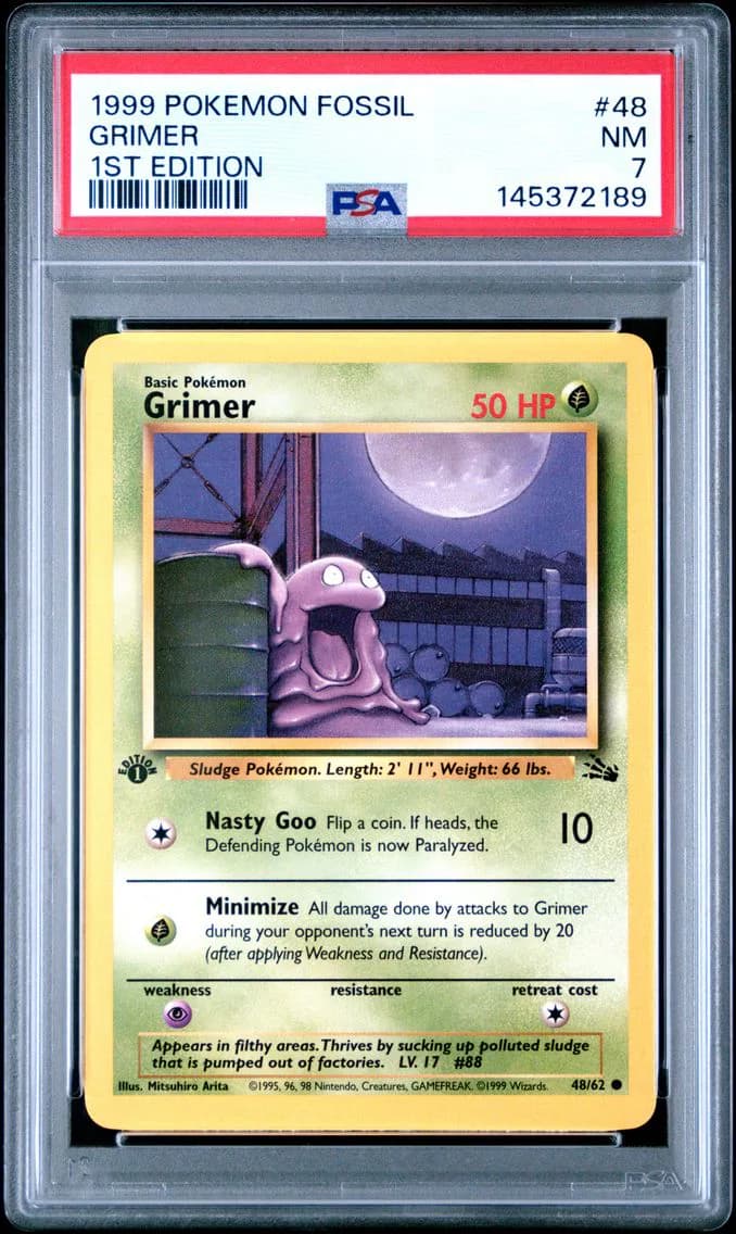 Grimer 1st Edition, Fossil, PSA 7