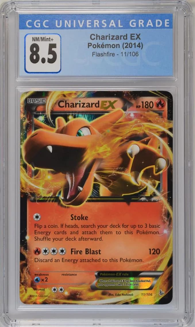 Charizard EX, Flashfire, CGC 8.5