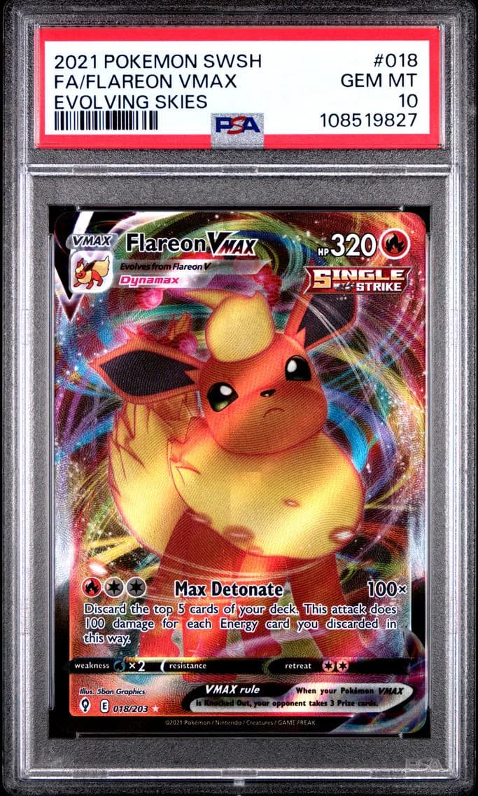 Flareon VMAX, Sword & Shield Evolving Skies, PSA 10