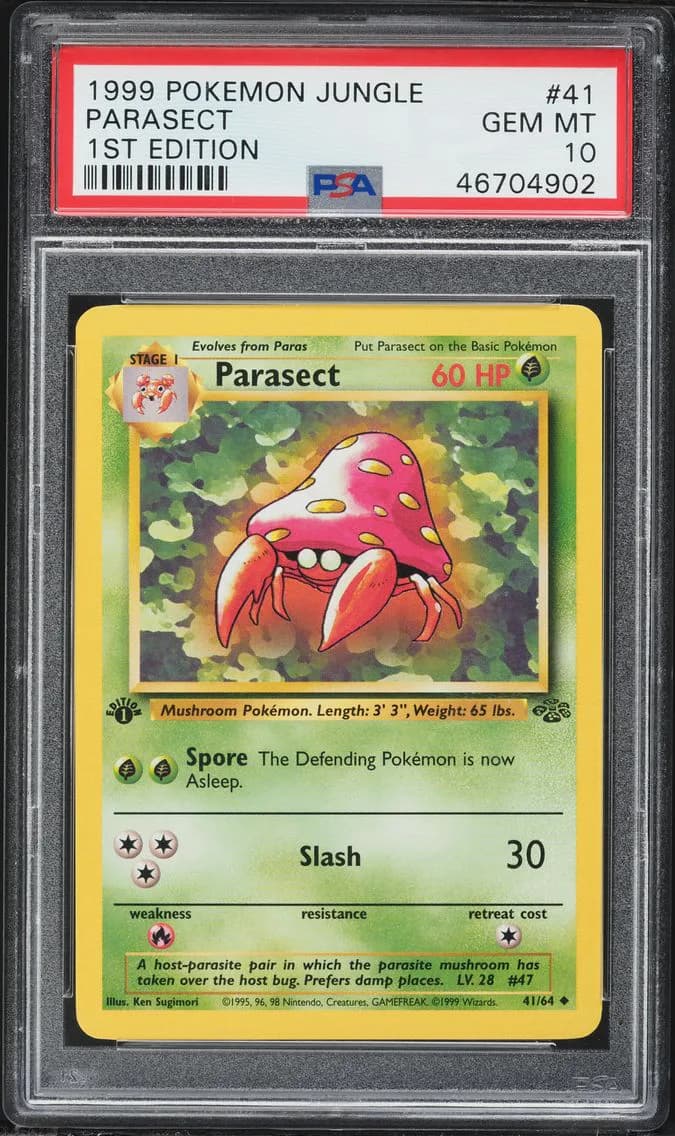Parasect 1st Edition, Jungle, PSA 10
