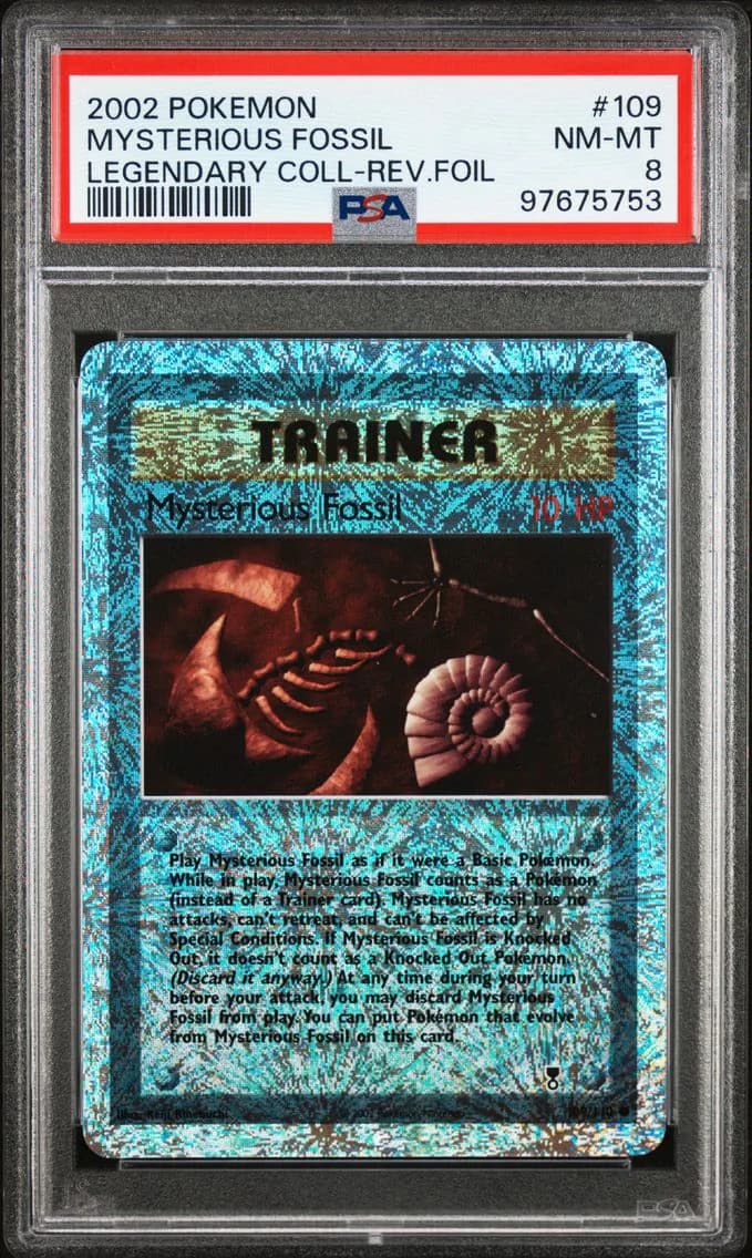 Mysterious Fossil-Reverse Foil, Legendary Collection, PSA 8
