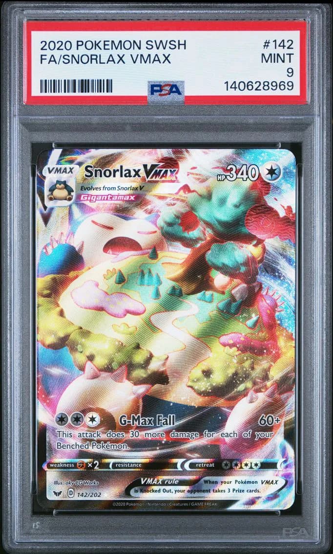 Snorlax VMAX, Sword & Shield, PSA 9