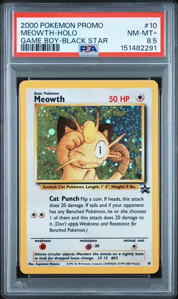 Meowth-Holo, Promo Black Star, PSA 8.5