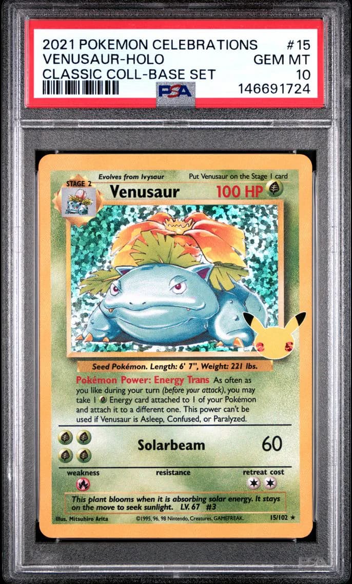 Venusaur-Holo, Celebrations Classic Collection, PSA 10