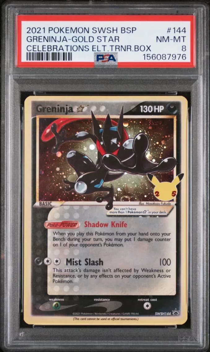 Greninja-Gold Star, Swsh Black Star Promo, PSA 8
