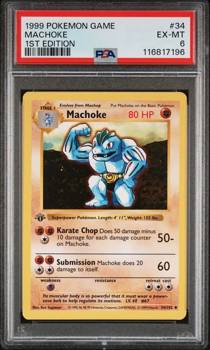 Machoke 1st Edition, Game, PSA 6