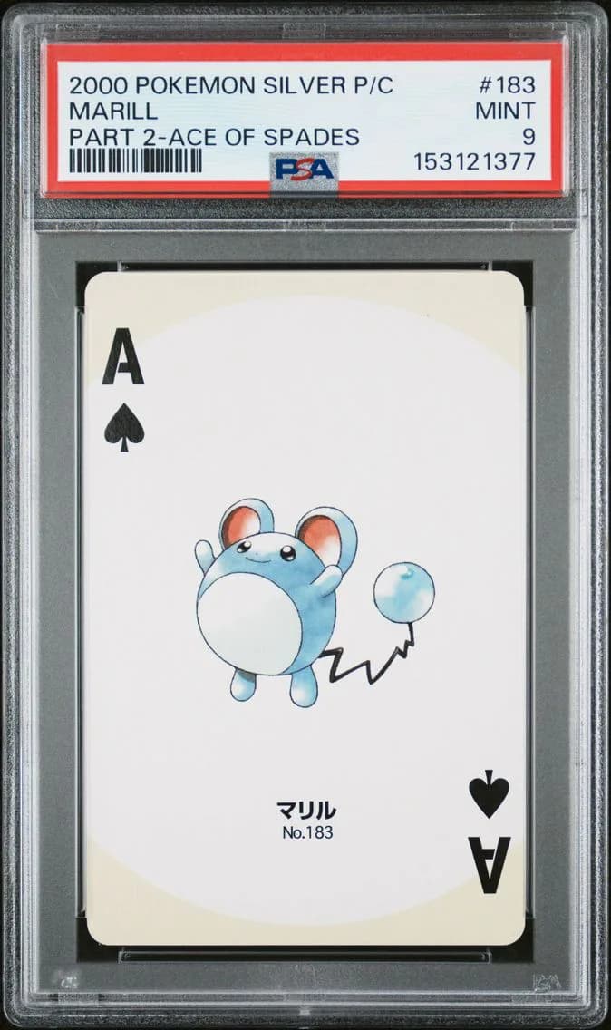 Marill, Silver Version Part 2 Playing Cards, PSA 9