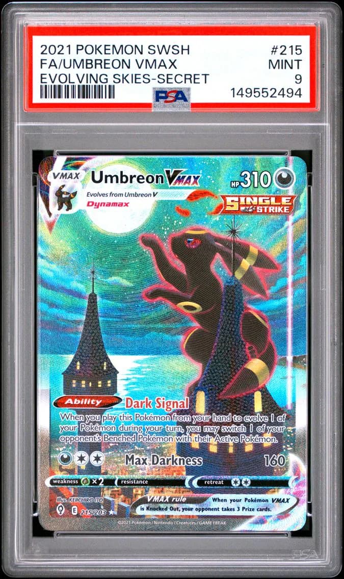 Umbreon VMAX, Sword & Shield Evolving Skies, PSA 9