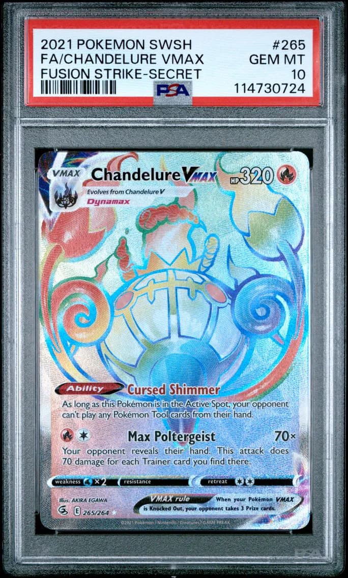 Chandelure VMAX, Sword & Shield Fusion Strike, PSA 10