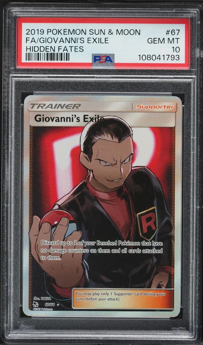 Giovanni's Exile, Sun & Moon Hidden Fates, PSA 10