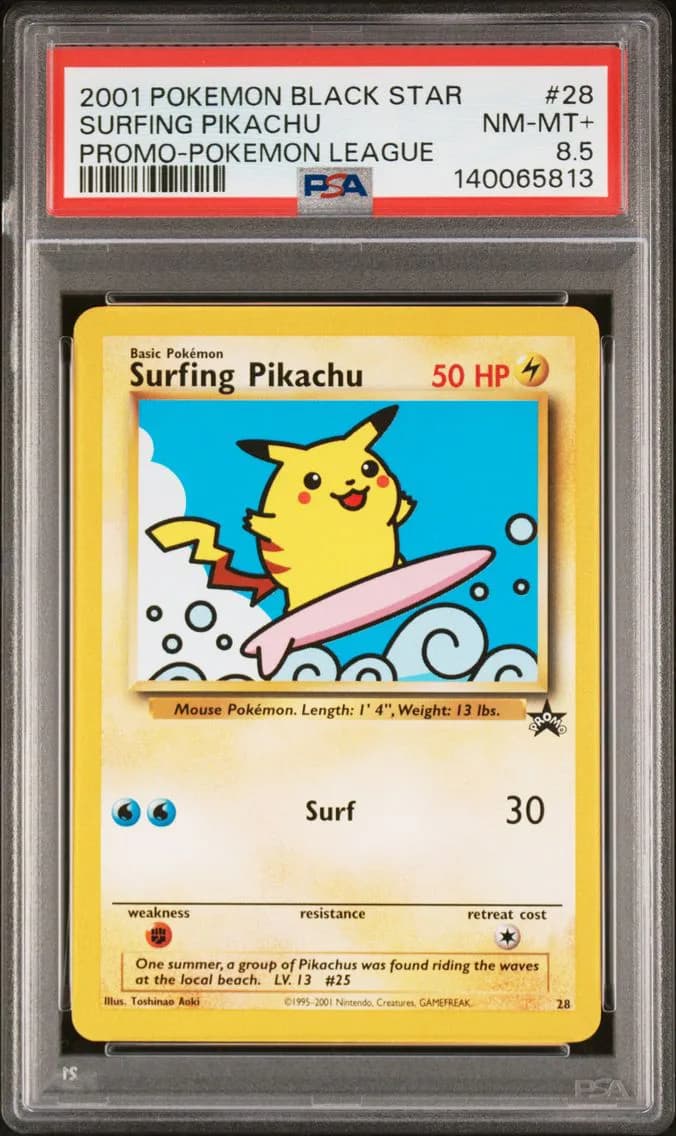 Surfing Pikachu, Promo Black Star, PSA 8.5