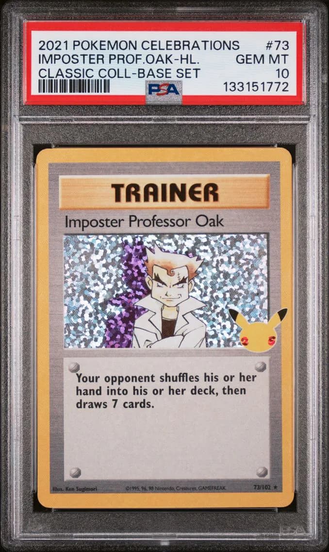 Imposter Professor Oak-Holo, Celebrations Classic Collection, PSA 10