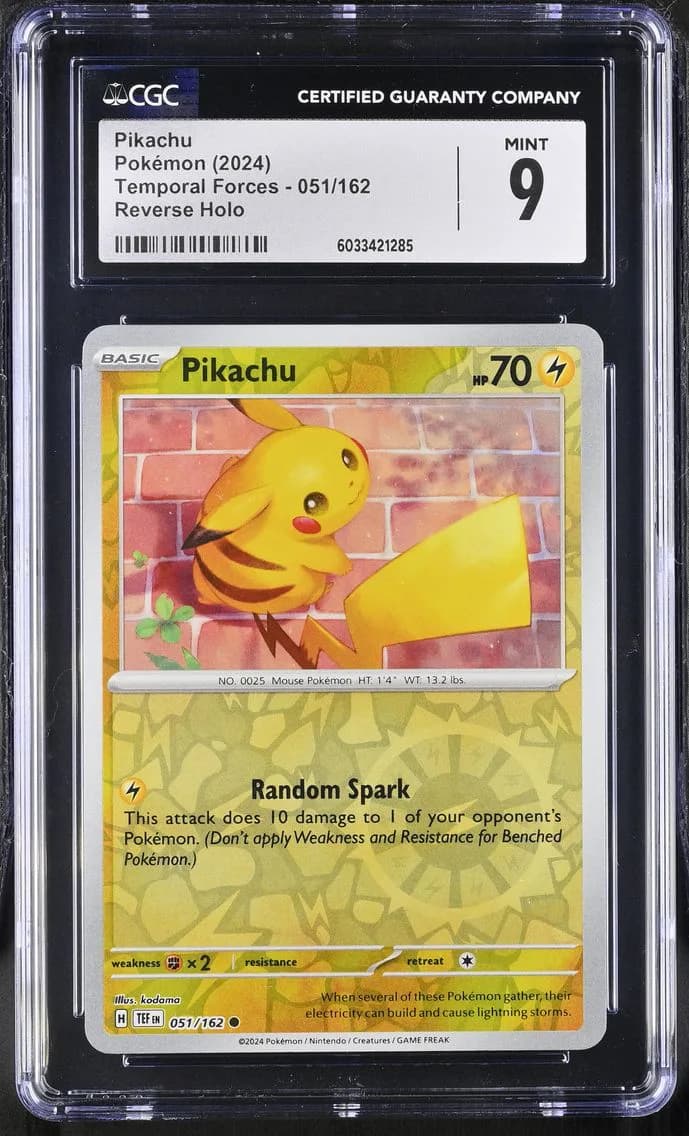 Pikachu Reverse Holo, Temporal Forces, CGC 9