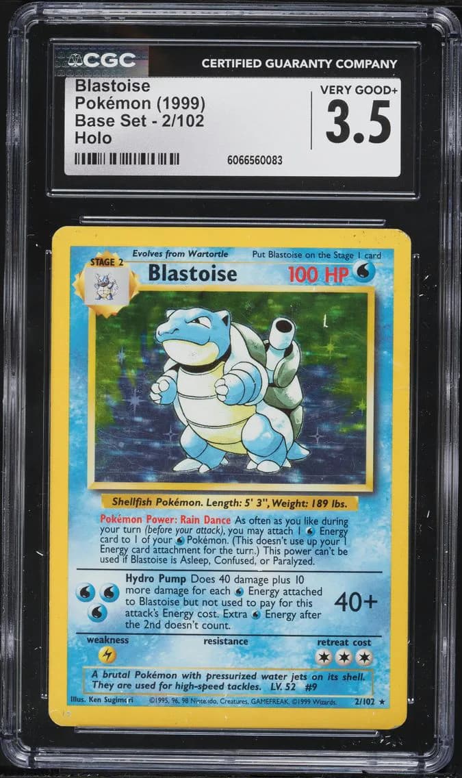 Blastoise-Holo, Base Set - Unlimited, CGC 3.5