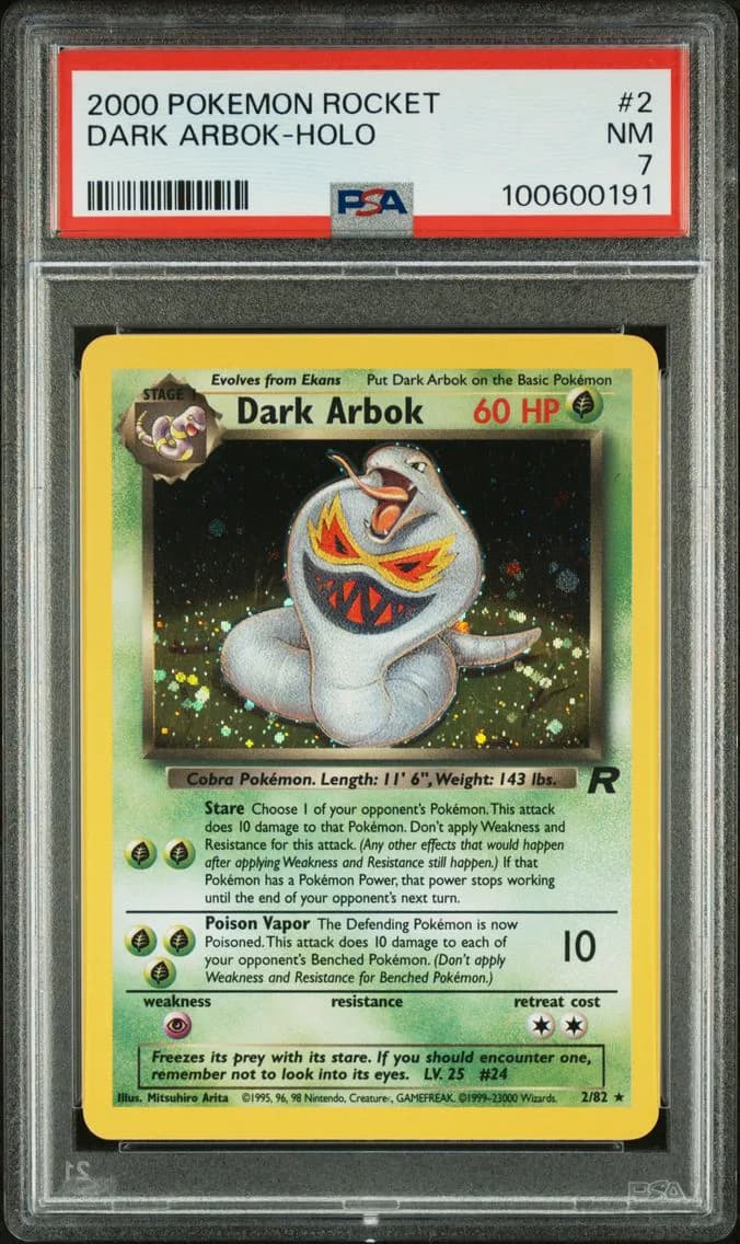Dark Arbok-Holo, Rocket, PSA 7