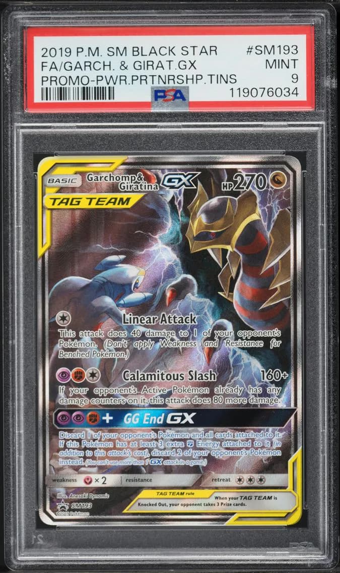 Garchomp & Giratina GX, SM Black Star Promo, PSA 9