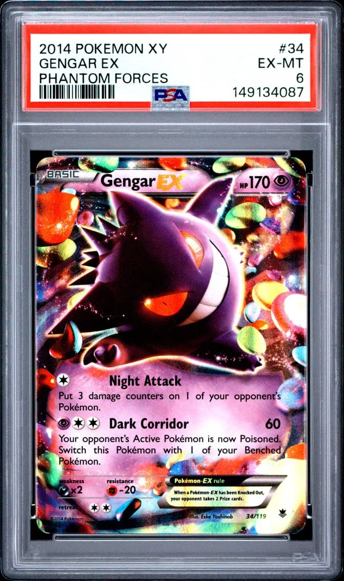 Gengar EX, XY Phantom Forces, PSA 6