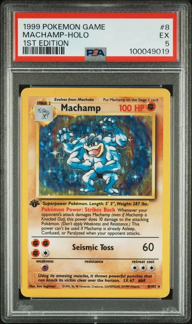 Machamp-Holo 1st Edition, Game, PSA 5