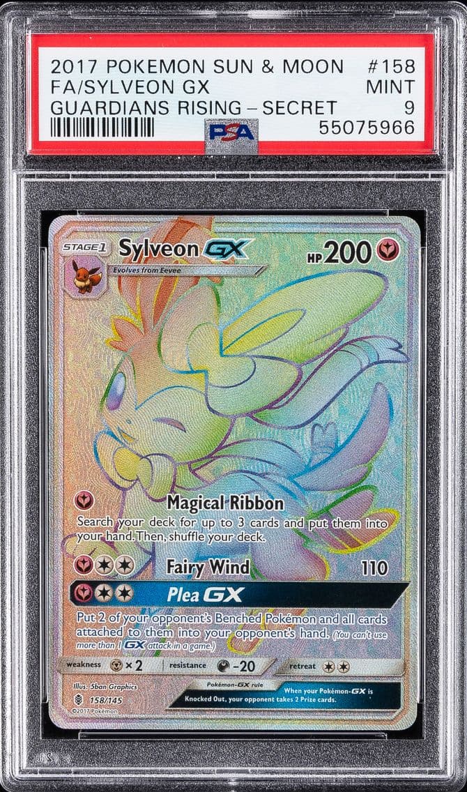 Sylveon GX, Sun & Moon Guardians Rising, PSA 9