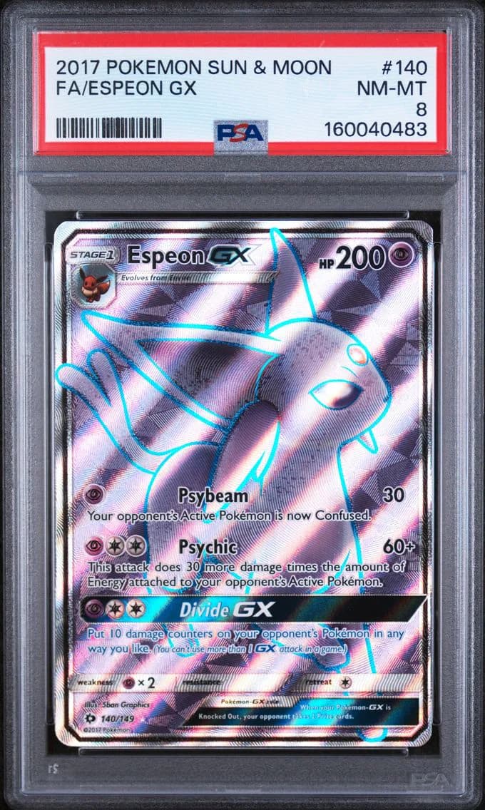 Espeon GX, Sun & Moon, PSA 8